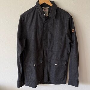 Fjallraven sz L Greenland Rewool Short Jacket Men's charcoal grey shacket VGUC